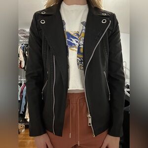 Guess Black Leather Jacket